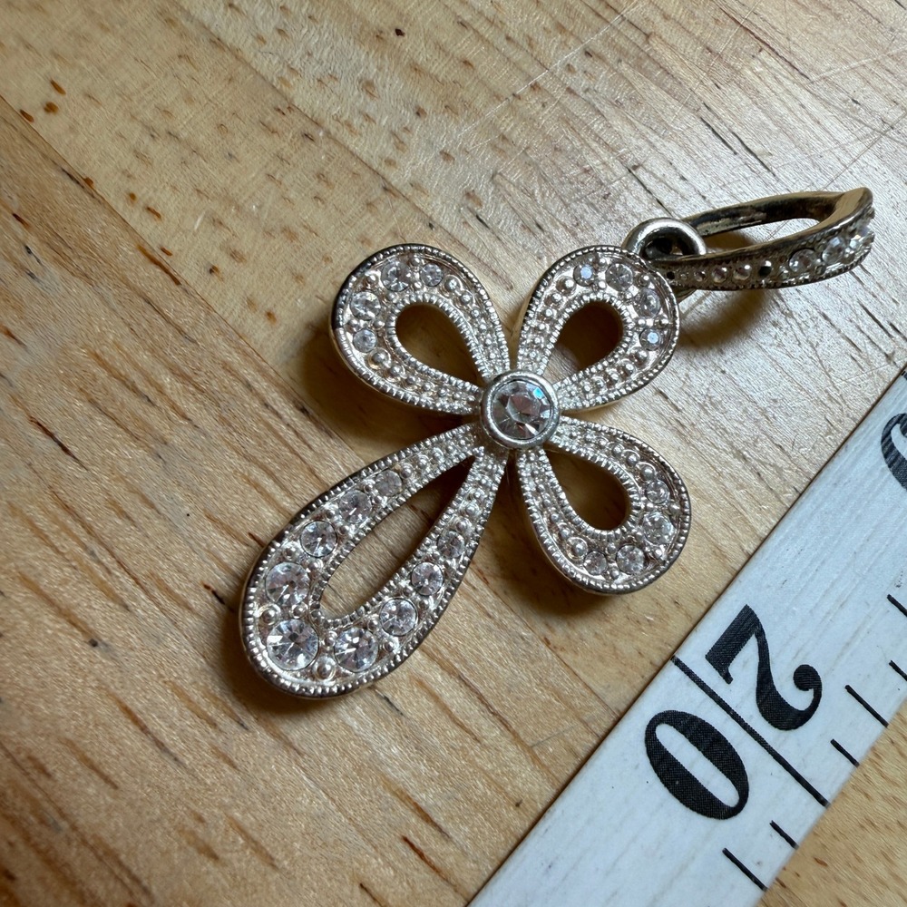 Sparkly Rhinestone Religious Cross Pendant